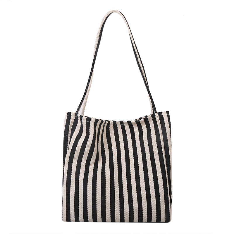 Designer Retro Large Capacity Handbag 2025 New Striped Shoulder Bag