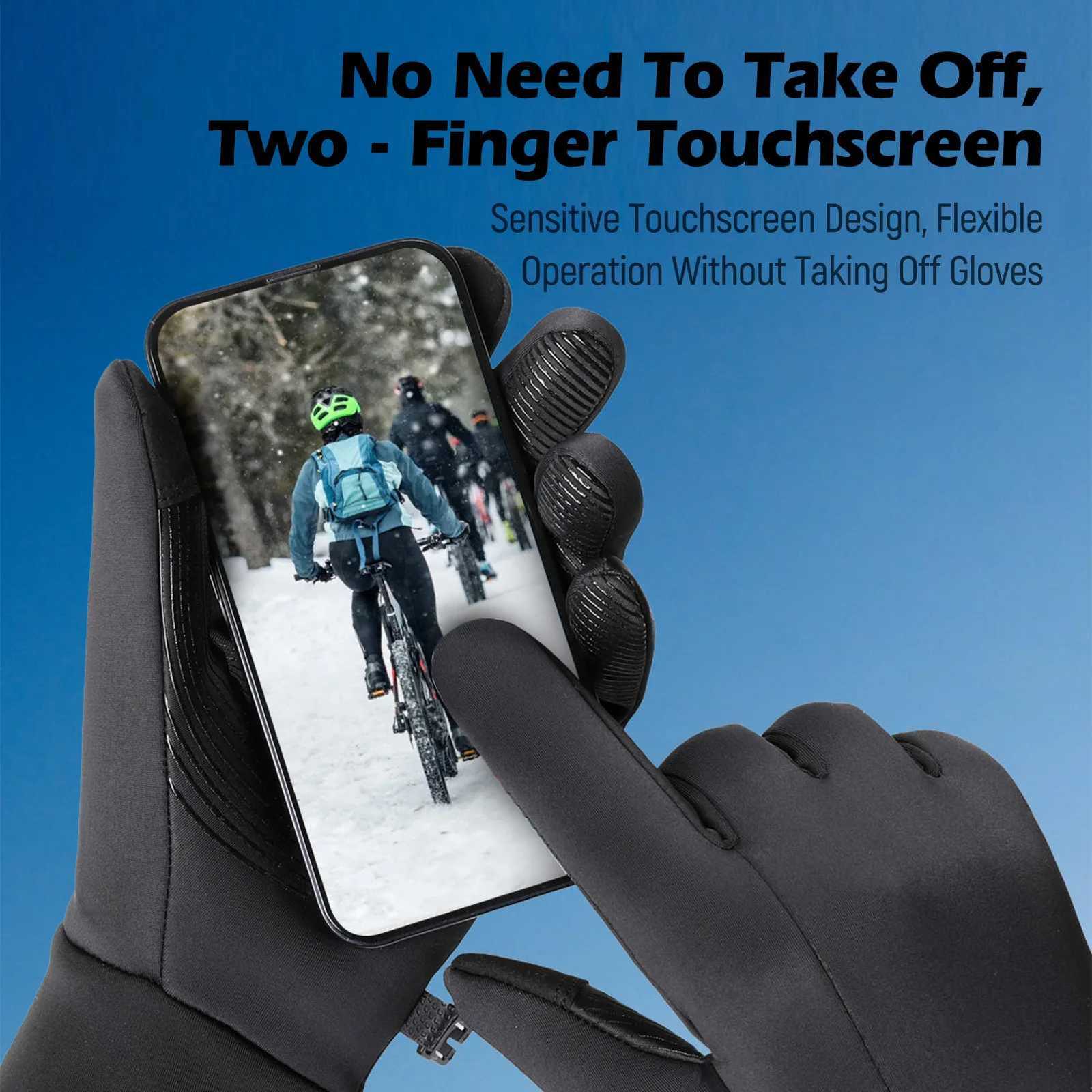 Mountain running gloves Mens Winter Touchscreen Gloves Warm Anti Slip Windproof Rainproof Riding Sports Gloves Z250925
