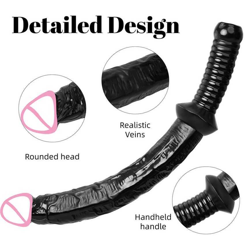 Ergonomic Design Super Long Dildos Anal Plug with Handle Penis Butt Plug Female Masturbation Adult Sex Toys for Women Men Couple Aduts Products