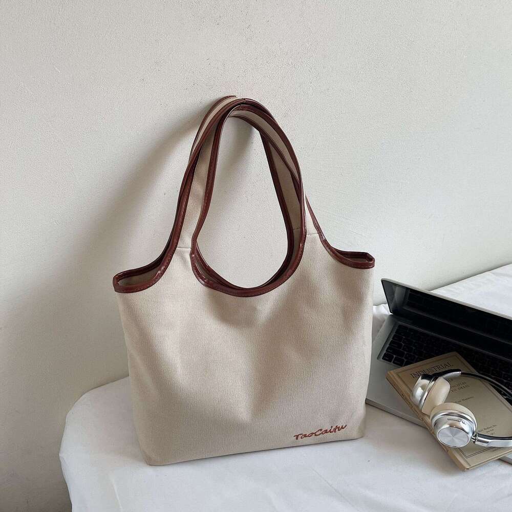 designer bag Luxury bag New College Student Canvas for Women Large Capacity Single Shoulder Commuter Handbag Underarm Tote Bag