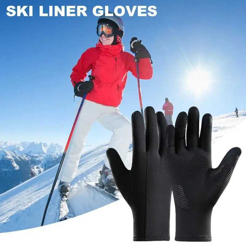 WRELS Ski Gloves Black Liner Inner Thin Touchscreen Usefulness Party Gloves Ultralight Sports Full Fingers Snowboard Accessories Z250925