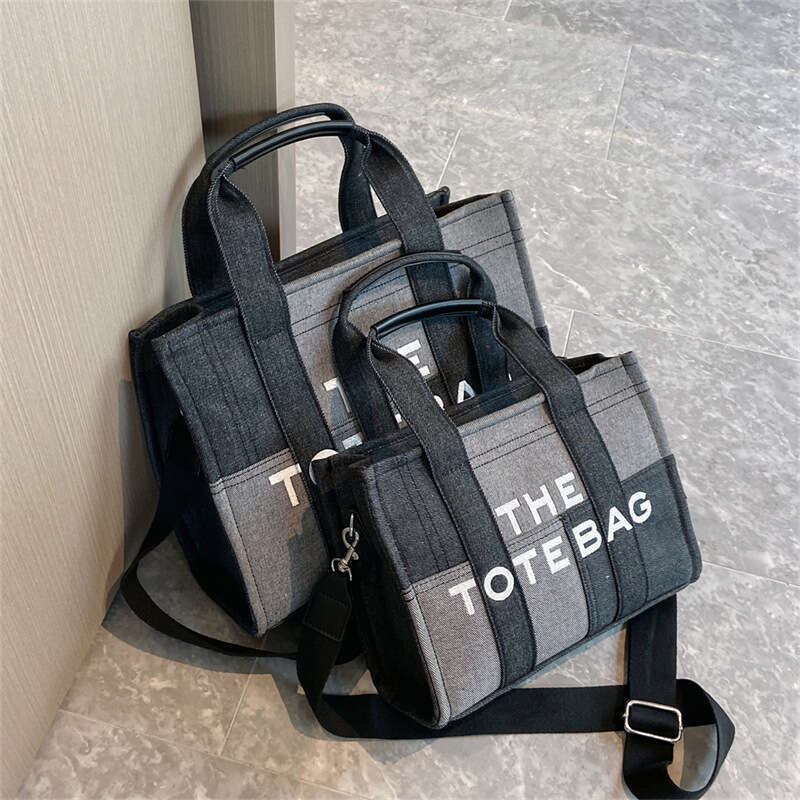 designer bag Luxury bag Canvas Women's Large Capacity Tote Casual Patchwork Single Shoulder Handbag Crossbody Denim Bag