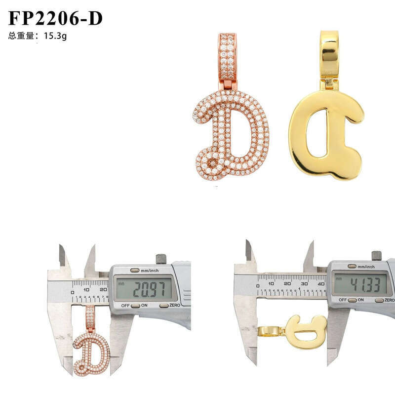 Hot selling new personalized letter hip-hop with sier Mosonite GRA certificate pendant that can pass through a dia pen