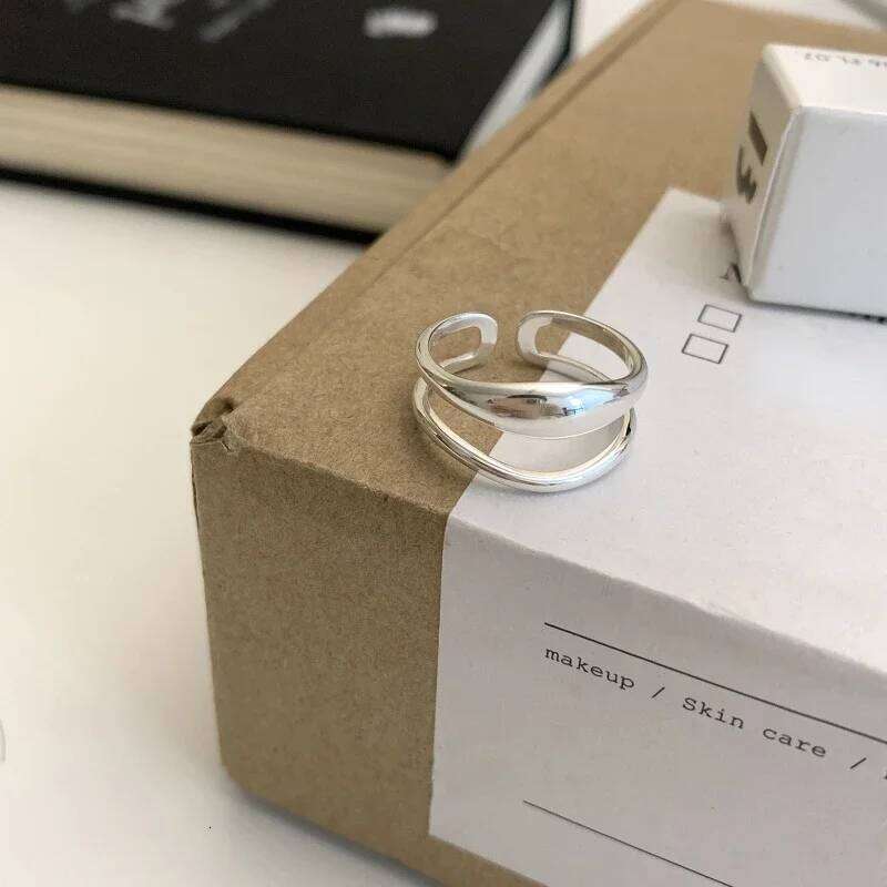 Sier Broken Adjustable Vintage Jewelry Layered Women Ring Girl Fashion Accessories Party Birthday Gift Trendy