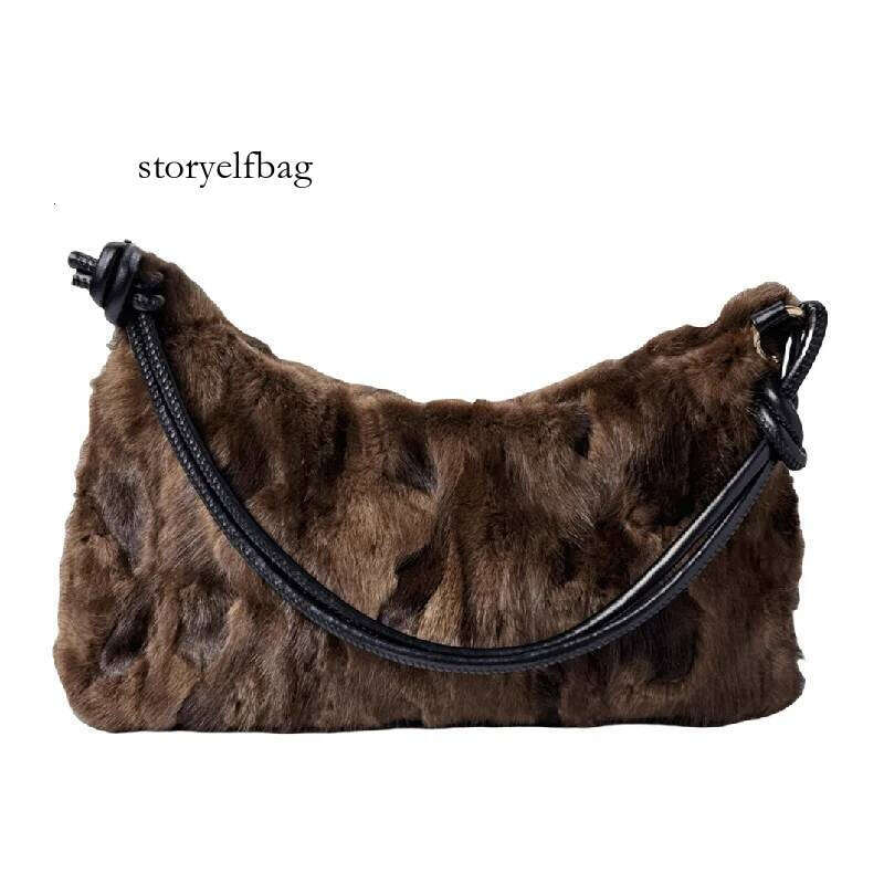 Real Fur Shoulder Bag Women 2025 New In High Quality Mink Hair Fashion Designer Handbag Trend Casual Elegant Female Bags