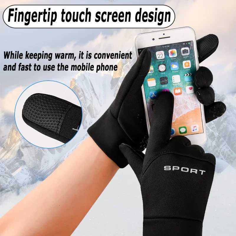 Men Winter Waterproof Cycling Gloves Outdoor Sports Ski Running Motorcycle Touch Screen Gloves NonSlip Warm Full Fingers Z250925