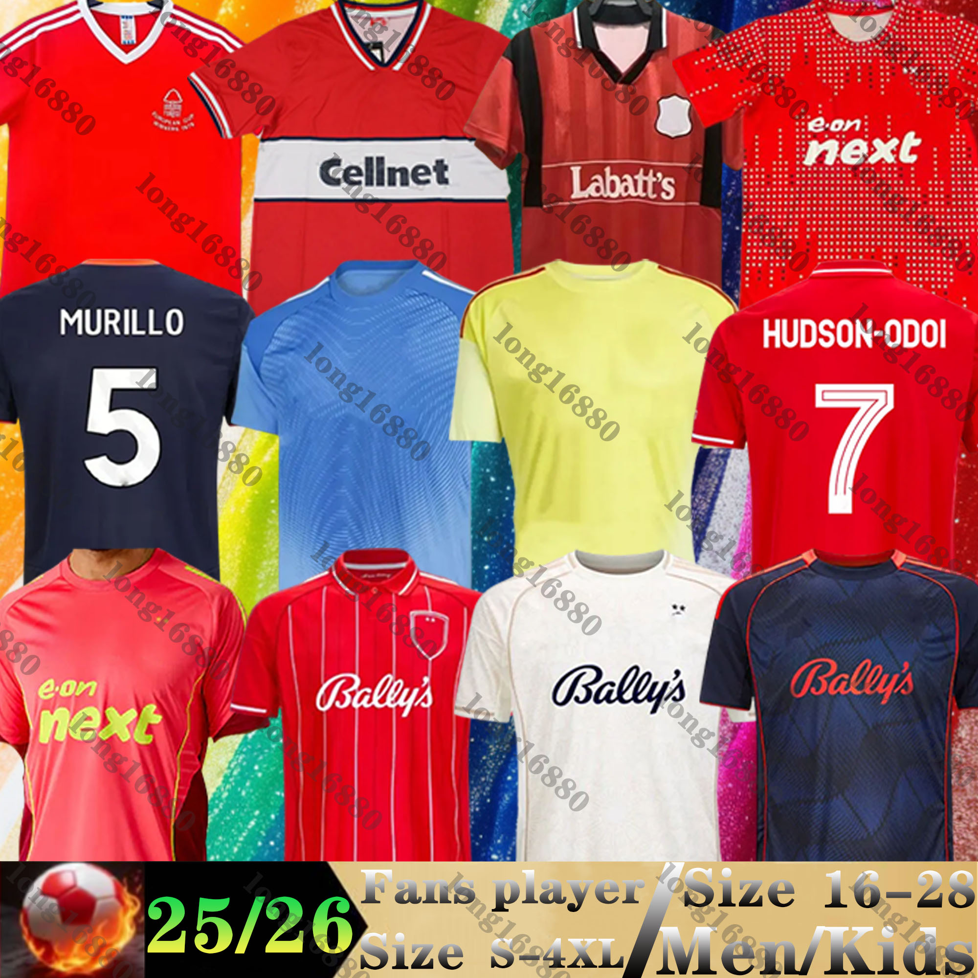 2025 2026 Nottinghams Soccer Jerseys GRABBAN Retro 94 95 97 98 AWONIYI WOOD YATES home away 3rd goalkeeper GIBBS-WHITE Johnson HUDSON 25 26 football shirts men kids kit