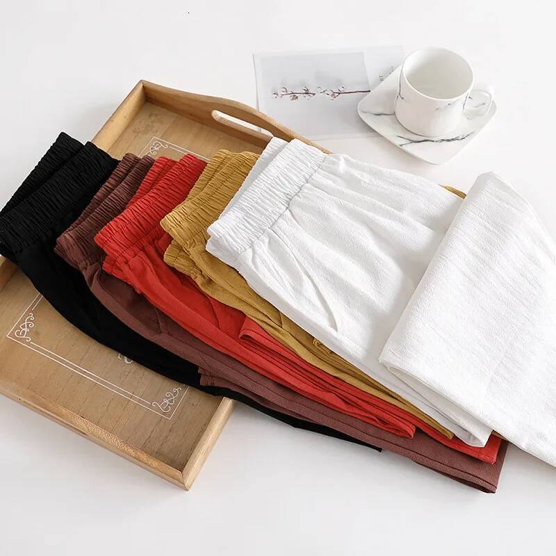 Spring Summer Cotton Linen Large Size Women's Trousers Solid Casual Loose Linens Capri Female Harem Pants Women dongdumaoyi