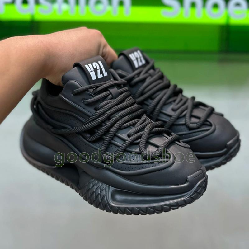 Autumn breathable running shoes Versatile mens trainers Trendy Pure black white Comfort Durable chunky sneakers Size 39-44