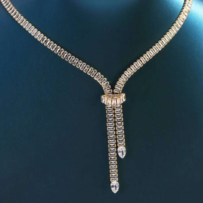 Bridal Fashion Crystal Rhinestone Choker Necklace Women Wedding Accessories Tennis Chain Zircon Chokers Jewelry Collier Femme