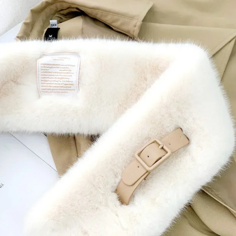 White Black Faux Rabbit Fur Collar Scarf Foulard Women Thick Warm Neck Scarves for Ladies Femme 250929