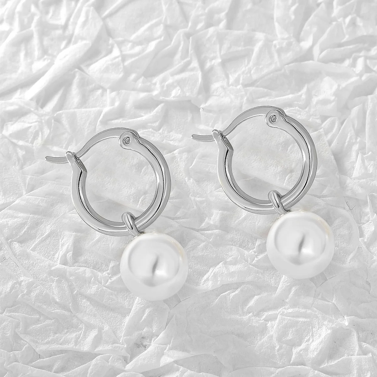 Light Cozy Stainless Steel Waterproof Pendant Earring With Pearl Charms Real Gold 18K Plated Trendy Jewelry 250930
