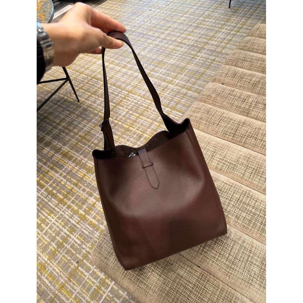 Row Genuine Leather Casual Hobo Shoulder Underarm Old Money Relaxed Bucket Bag Large Minimalist Style