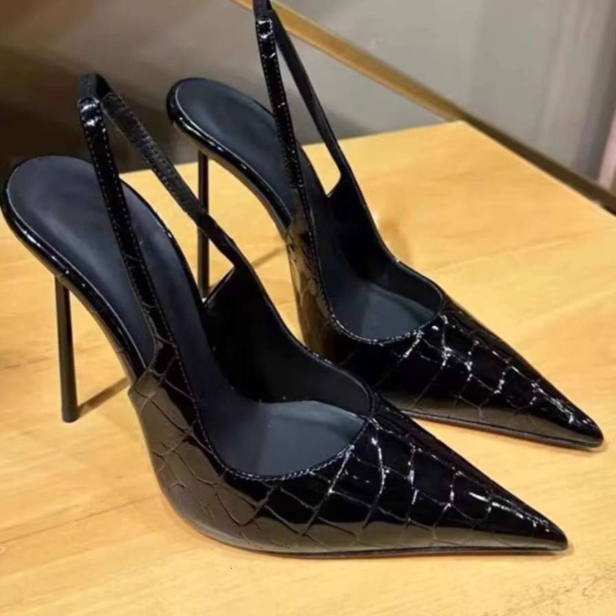 Black High heels 2025 Early Spring French Style Sexy Backless Thin heel Pointed Toe Shallow Mouth Single Designer Shoe Shoes Women's Sandals