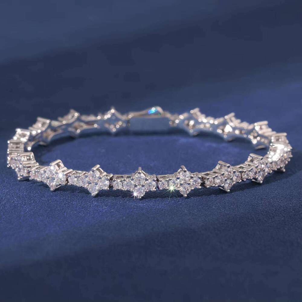 Hot Selling Unisex 3mm Honeycomb Bracelet and Iced Out Flower Tennis Chains Fine Chain & Link Necklace