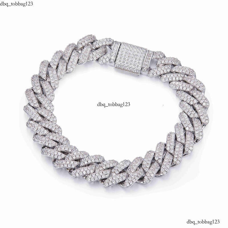 Miami Iced Out S Sterling Sier 14mm 16 18 20 22 24 26 Inch Moissanite Choker Baguette Cuban Link Chain Necklace for Men