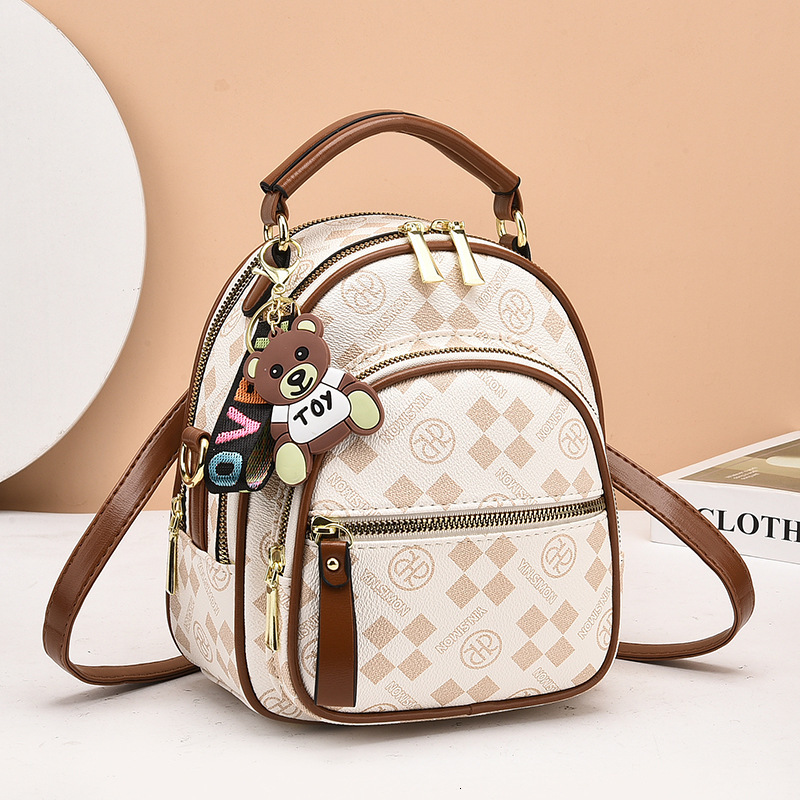Designer's new fashionable and trendy printed small backpack crossbody bag 2-in-1 women's bag