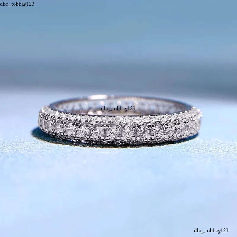 2023 Choucong Wedding Rings Simple Fine Jewelry Pure 100% Sterling Sier Pave White Moissanite CZ Dia Gemstones Eternity Women Engagement Band Ring Gif