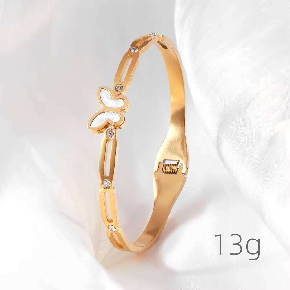 Hy sterling silver Butterfly Bracelet Gold Plated Fashion Women's Jewelry