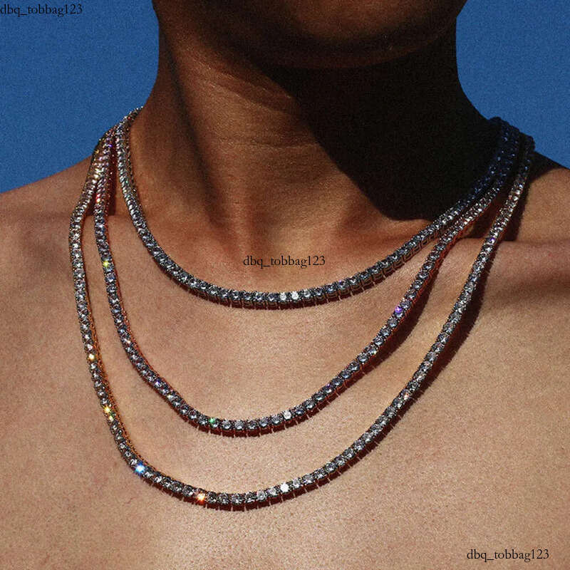 2mm 3mm VVS Moissanite Tennis Chain 7-24 inch Women's and Men's Bracelet Necklace