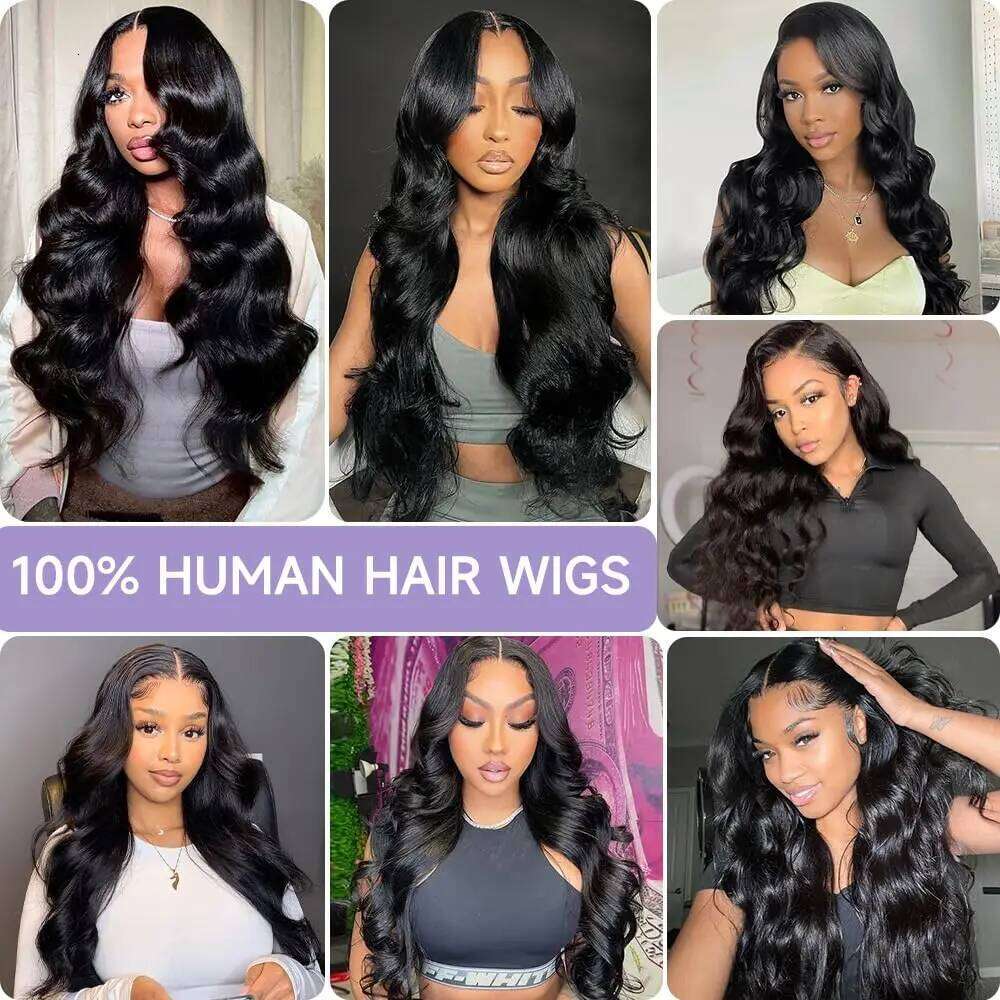 32 Inch Body Wave Front Pre Plucked With Baby 13X6 HD Lace Frontal Human Hair Wigs 180 Density Natural Color Xiusiyuan2510