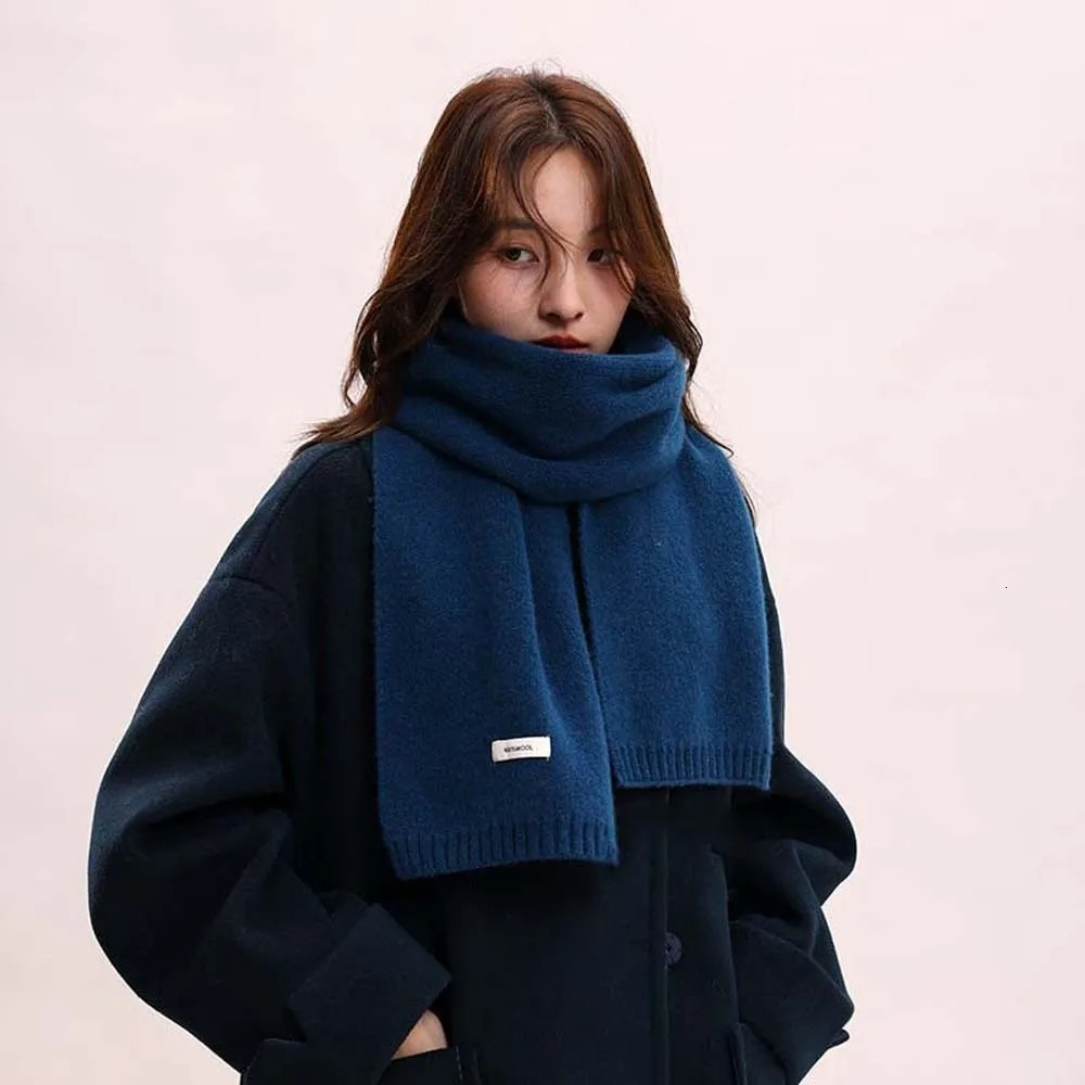 Large Solid Color Knitting Wool Scarf Soft Coldproof Long Thickened Neckscarf Versatile Windproof Winter Warmer Scarf Outdoor 250930