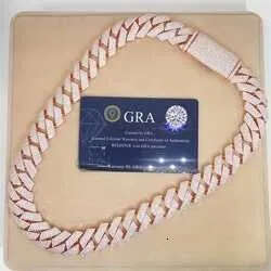 necklace moissanite chain Ready to Ship 18mm 4row Vvs1 Moissanite Gra Certififcates Customized Name Lock Iced Out Miami Cuban Link