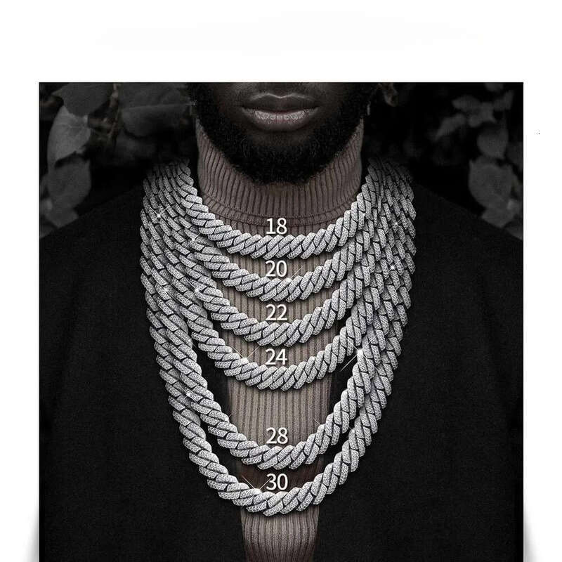 Iced Out Jewelry Vvs Dias Custom 24mm Necklace Hip Hop Sier Cuban k Chain Moissanite