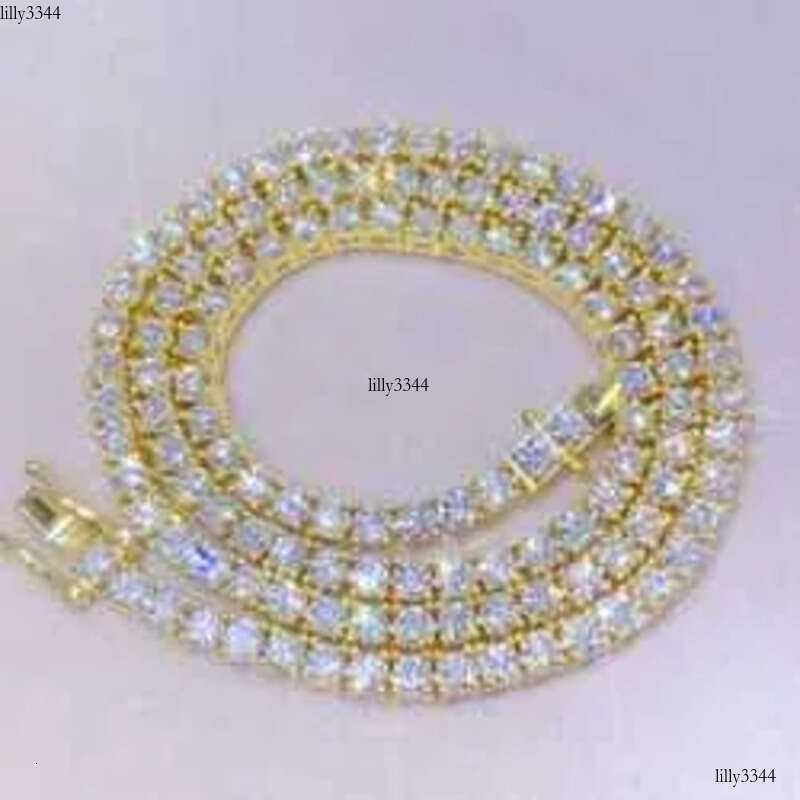 necklace moissanite chain Hip Hop Iced Out D Color White VVS Sterling Sier Moissanite Dia Tennis Chain Women