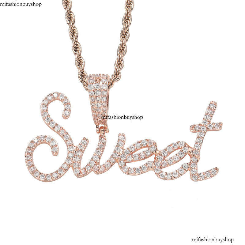 Custom A-Z Letters Name Pendant Necklace Gold Plated Jewelry Women Men Gift