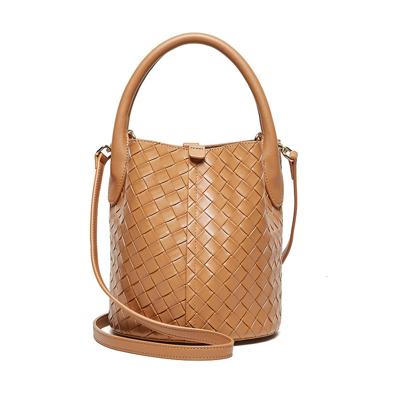 Designer Handbag Bag For Women High-end Feel 2025 New Women's Bag Genuine Leather Handbag Versatile Woven Luxury Bag Bucket Shoulder Crossbody Ba