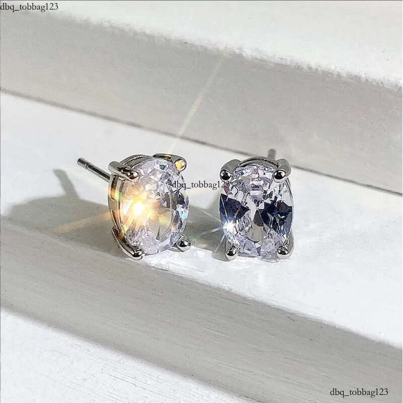 Choucong Drop Ship Top Sell Stud Earrings Moissanite Solitaire Simple Fashion Jewelry Sterling Sier Gold Fill Women Wedding Oval Dia Earring Gift