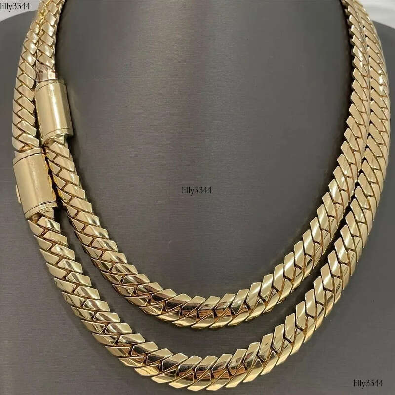 Hip Hop Link Sterling Sier 12mm Necklace Men Moissanite Cuban Chain