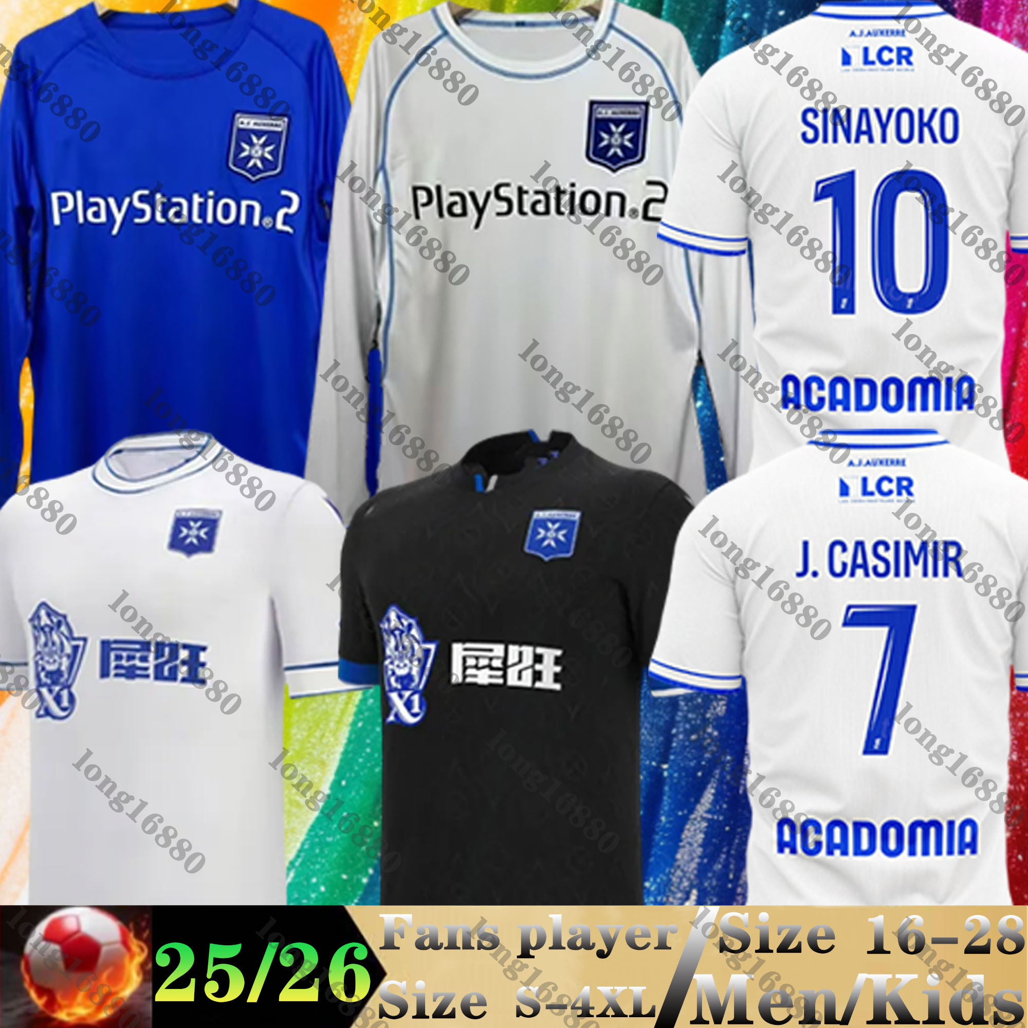 25 26 maillot de foot AJ Auxerre soccer jerseys Retro 2003 2004 CHARBONNIER HEIN SINAYOKO TROUILLET SAKHI AUTRET Men kids kit JUBAL DUGIMONT 2025 2026 football shirts