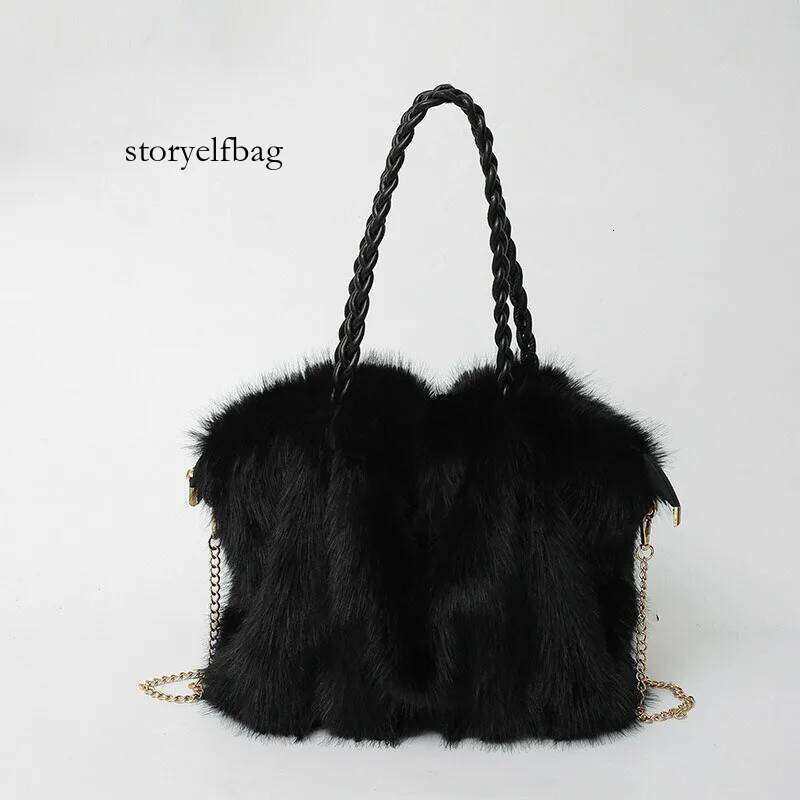 Plush High-end Fashion Soft For Skin Shoulder Faux Fur Women's Bag