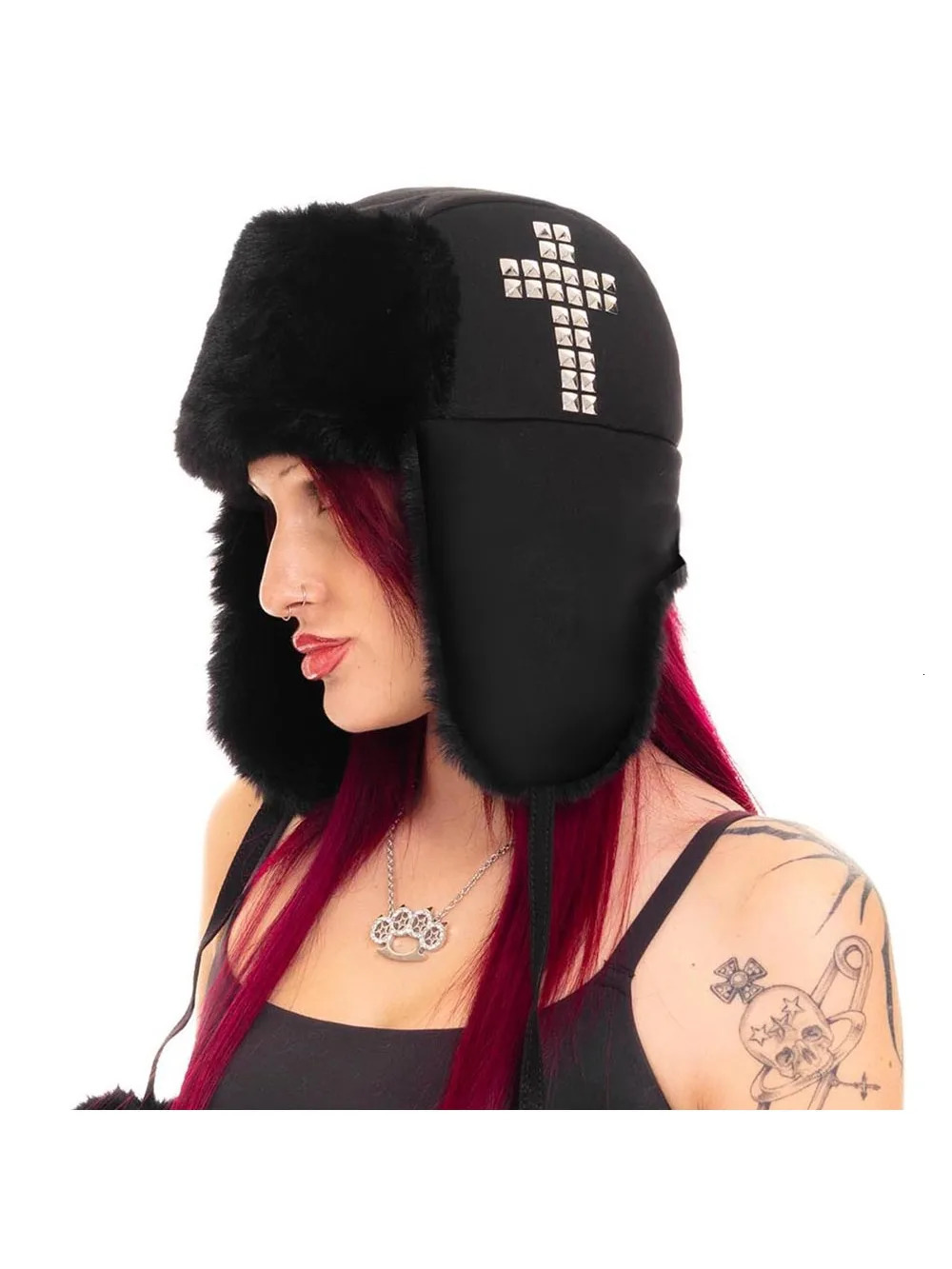 European and American Street Fashion Cross Diamond Hat Versatile Warm Lei Feng Hat 250930