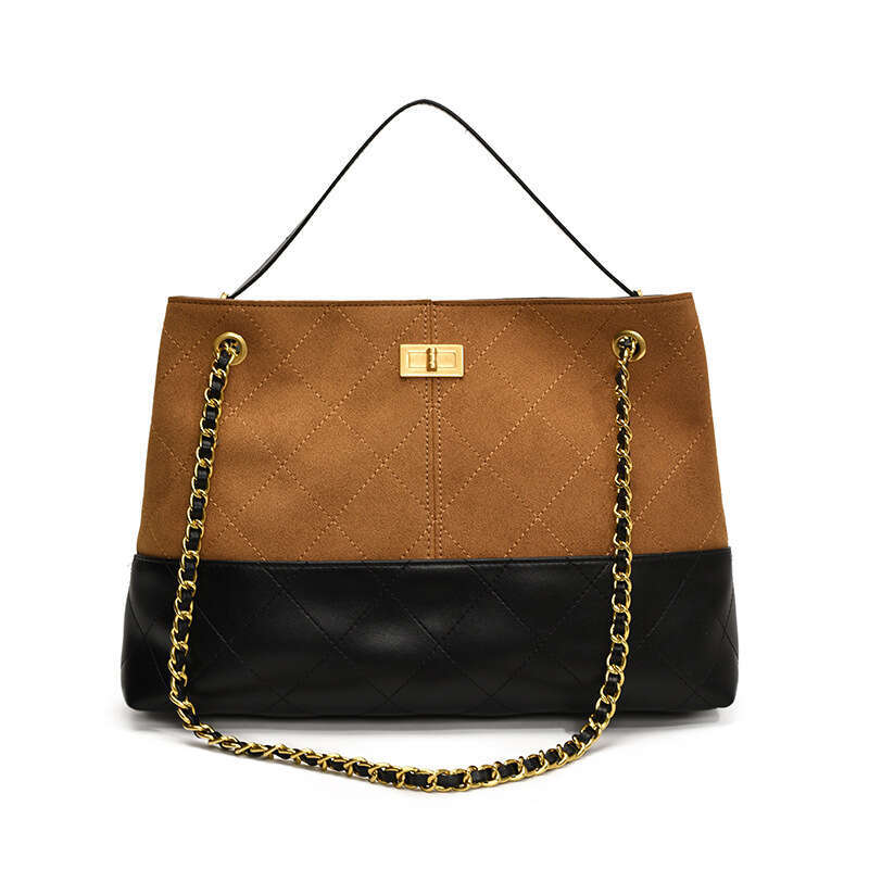 designer bag Luxury bag Color-Block Large Capacity Commuter Tote New Versatile Quilted Underarm Chain Bag