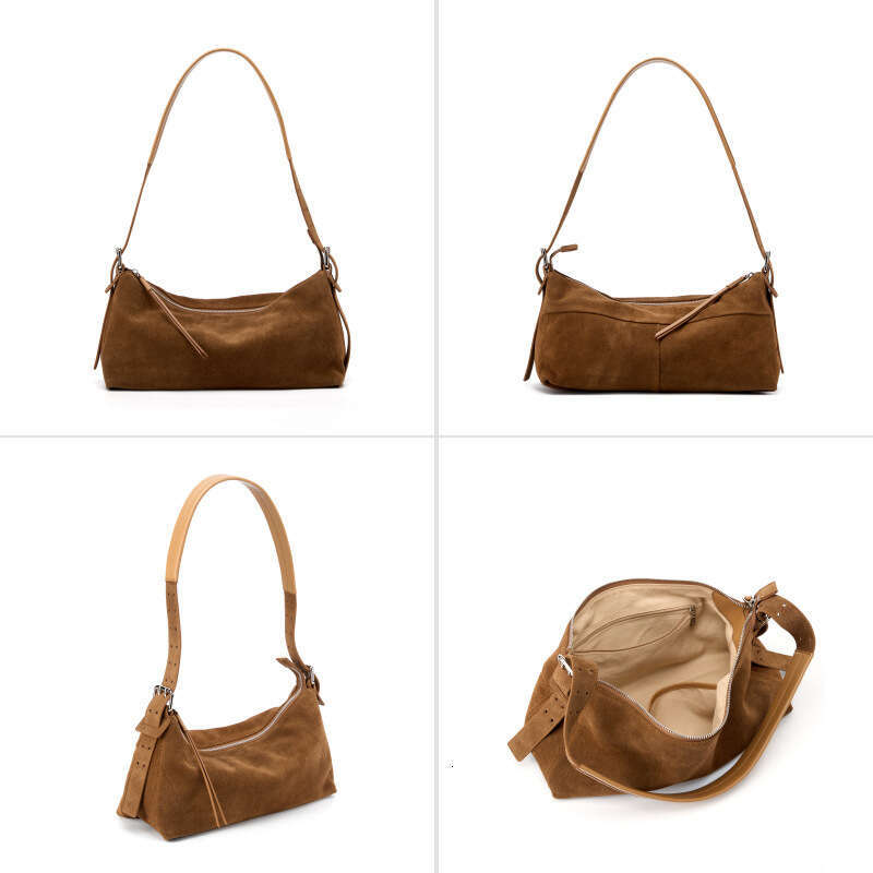 designer bag Luxury bag Crossbody for Women, Suede Genuine Leather Handbag, Light Luxury Commuter New Single Shoulder Bag, Niche High-End Underarm Bag