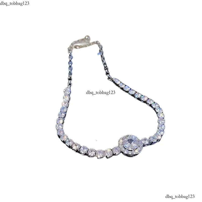 2023 Ins Top Sell Tennies Bracelet Jewelry Sterling Sier Fill Round Cut Cubic Zircon Party Eternity Women Wedding Bangle For Lover Gift