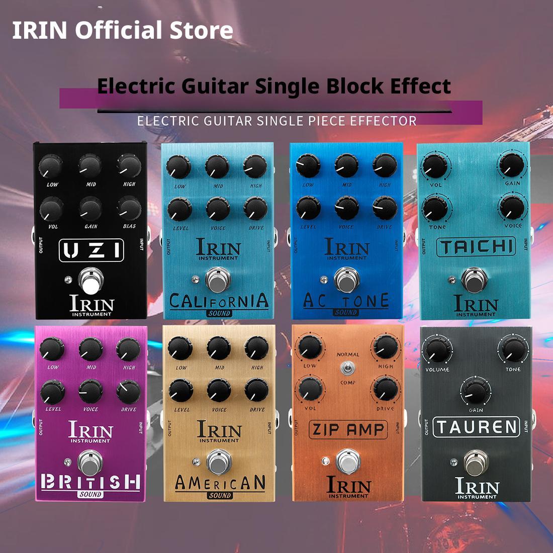 IRIN Guitar Effects Pedal Series with Amp Simulation, UZI Distortion, and Overdrive Effects in Multiple Colors (Light Blue, Blue, Gold, Purple, Black,
