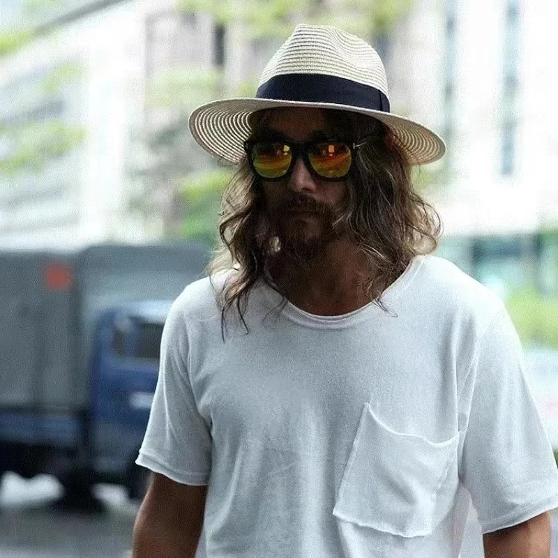 Large Size 5557 6162cm Natural Panama Straw Hat Summer Men Women Wide Brim Beach UV Protection Fedora Sun Hat Wholesale 250930