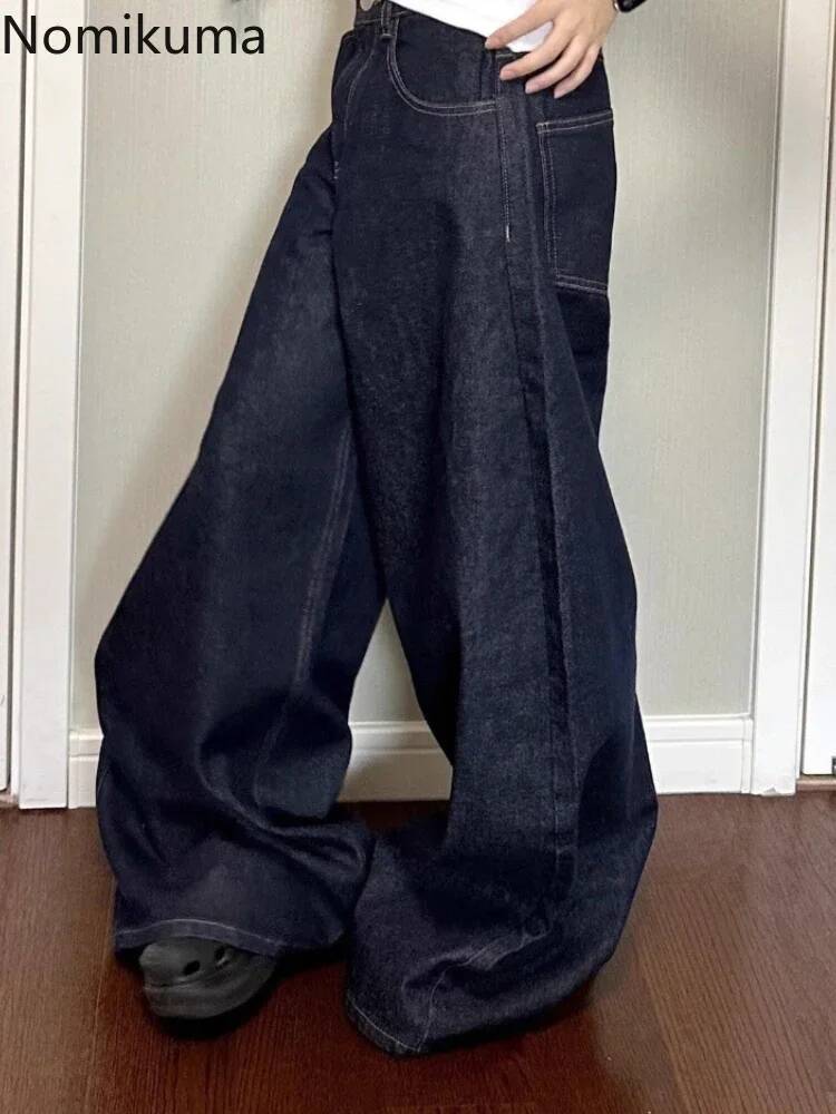Jeans Women Streetwear Chic Y2k Wide Leg Pants 2025 New Bottms High Waist Straight Denim Trousers Casual Korean Pantalon Femme dongdumaoyi