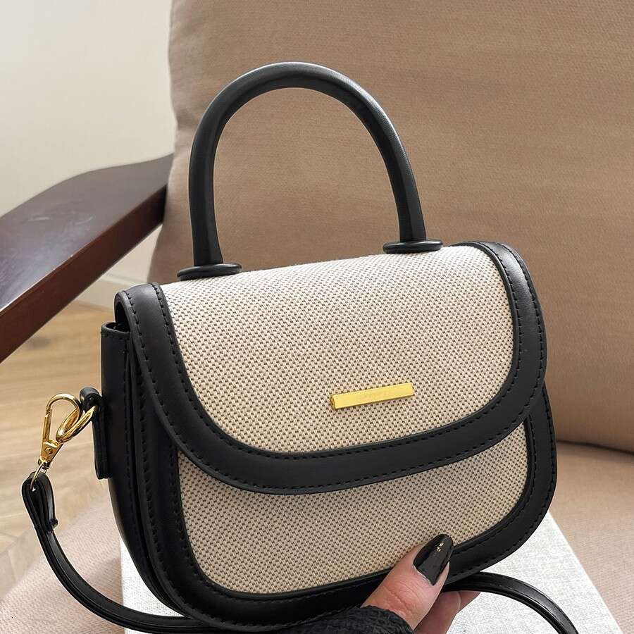 designer bag Luxury bag Fashion New Trendy Versatile Handbag Shoulder Crossbody Stylish Simple Color-Block Saddle Bag