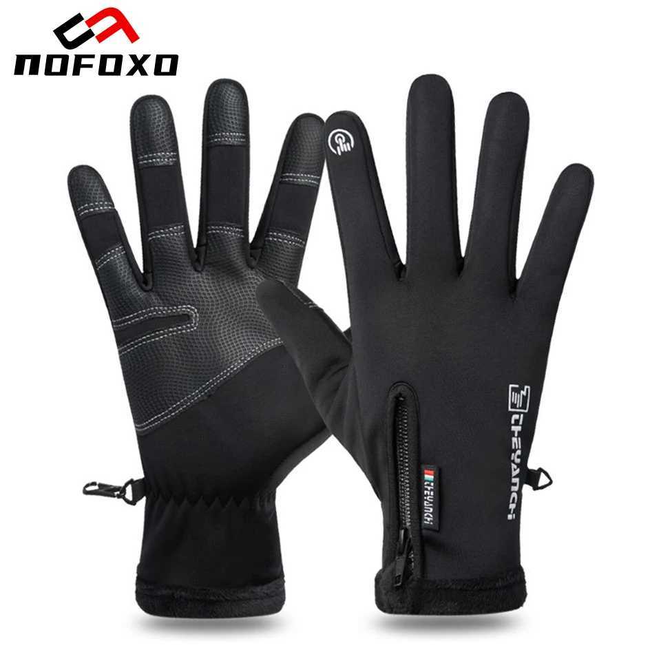 NOFOXO Winter Waterproof Wearresistant Outdoor Fishing Gloves Flip Finger Warm Gloves Cycling Antislip Touch Screens Cycling Z250925