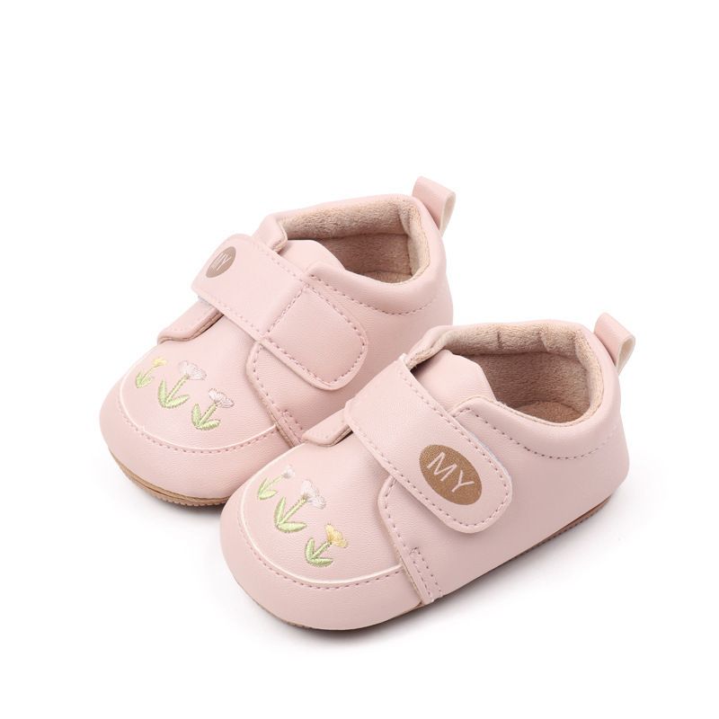 Cute Infant Girl Floral Design Anti Slip Protect Casual High Quality Baby Little Toddler Shoes Kidszworld First Walkers 0-18 Months K0481
