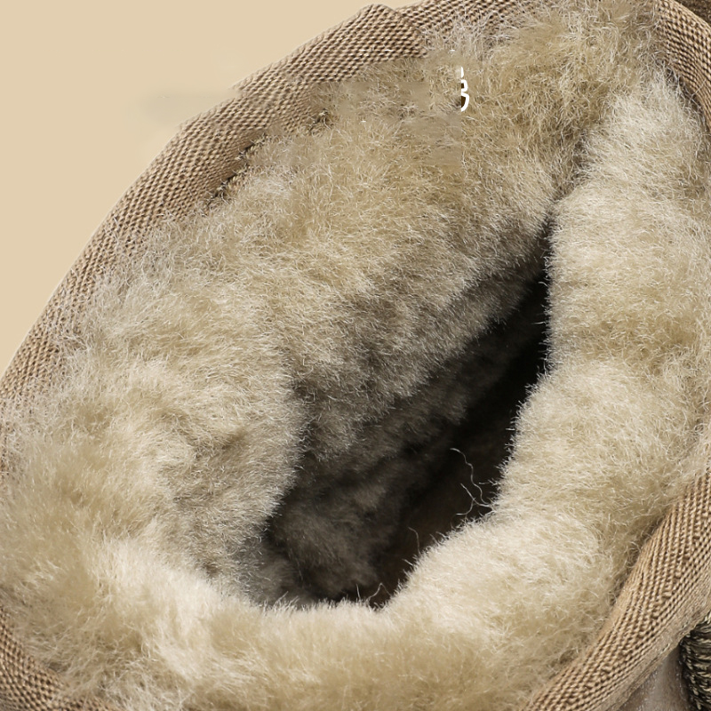 EBV designer shoes hot free shipping High quality Sheepskin fur on Leather short tube waterproof winter keep warm plush cotton shoes for woman brown