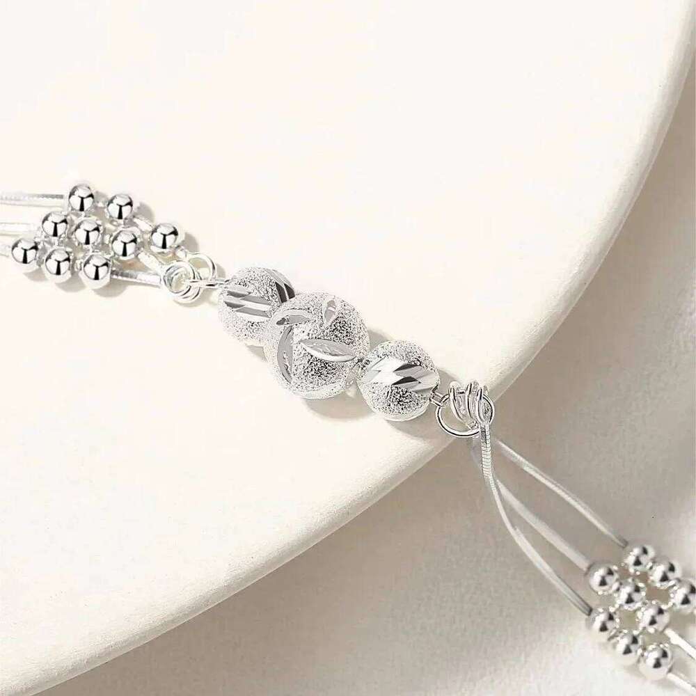 Fine Sterling Sier Lucky Beads Bracelets For Women Designer Multilayer Adjustable Bracelet Party Wedding Jewelery