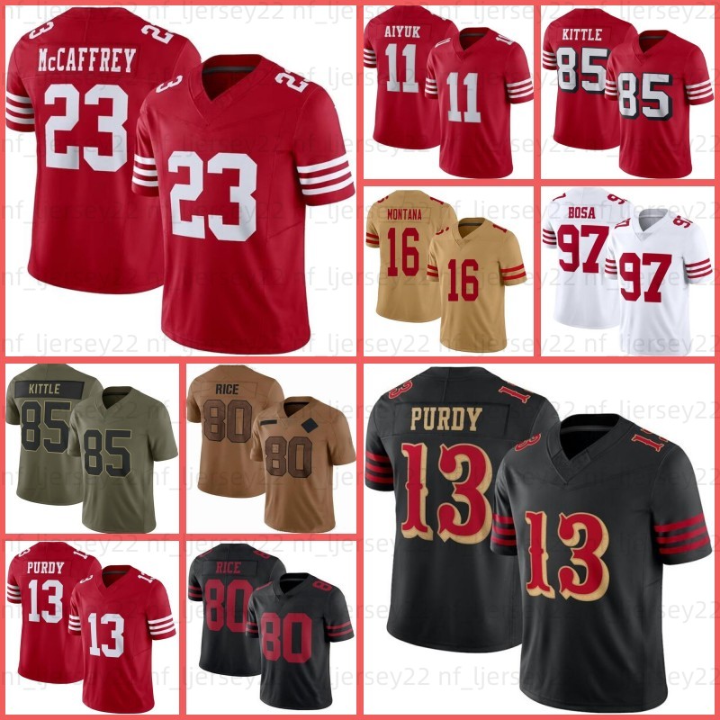 Christian McCaffrey The Faithful Brock Purdy Football Jersey Nick Bosa George Kittle Patrick Fred Warner Jerry Rice Brandon Aiyuk Ricky Pearsall Kyle Juszczyk