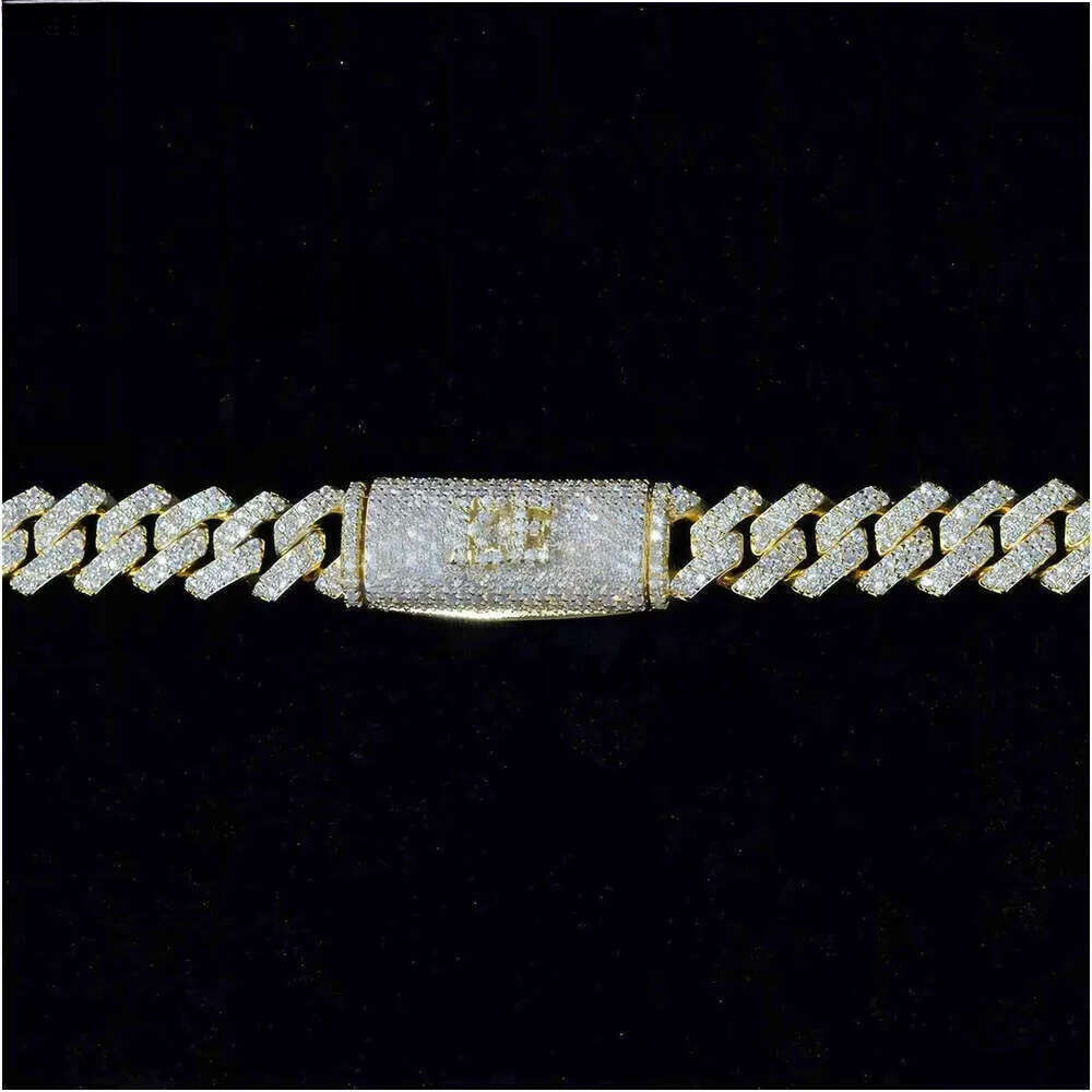 Pendant Necklaces 10Mm Moissanite Cuban Chain Fast Round Brilliant Cut 10K 14K Solid Gold k For Men Women Drop Delivery Jewelry Pe Dhpot