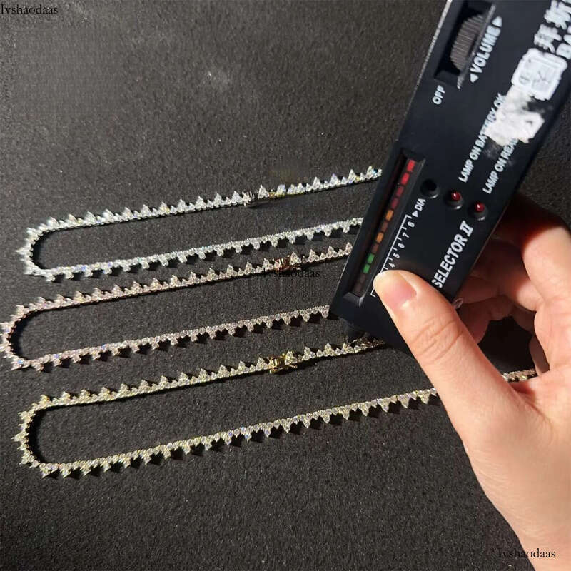 GRA Certificates Stock Claw Setting 2.5mm S Real Gold Plated Hip Hop Jewelry D VVS Moissanite Dia Cluster Tennis Chain